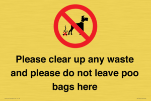 Please clear up any waste and please do not leave poo bags here